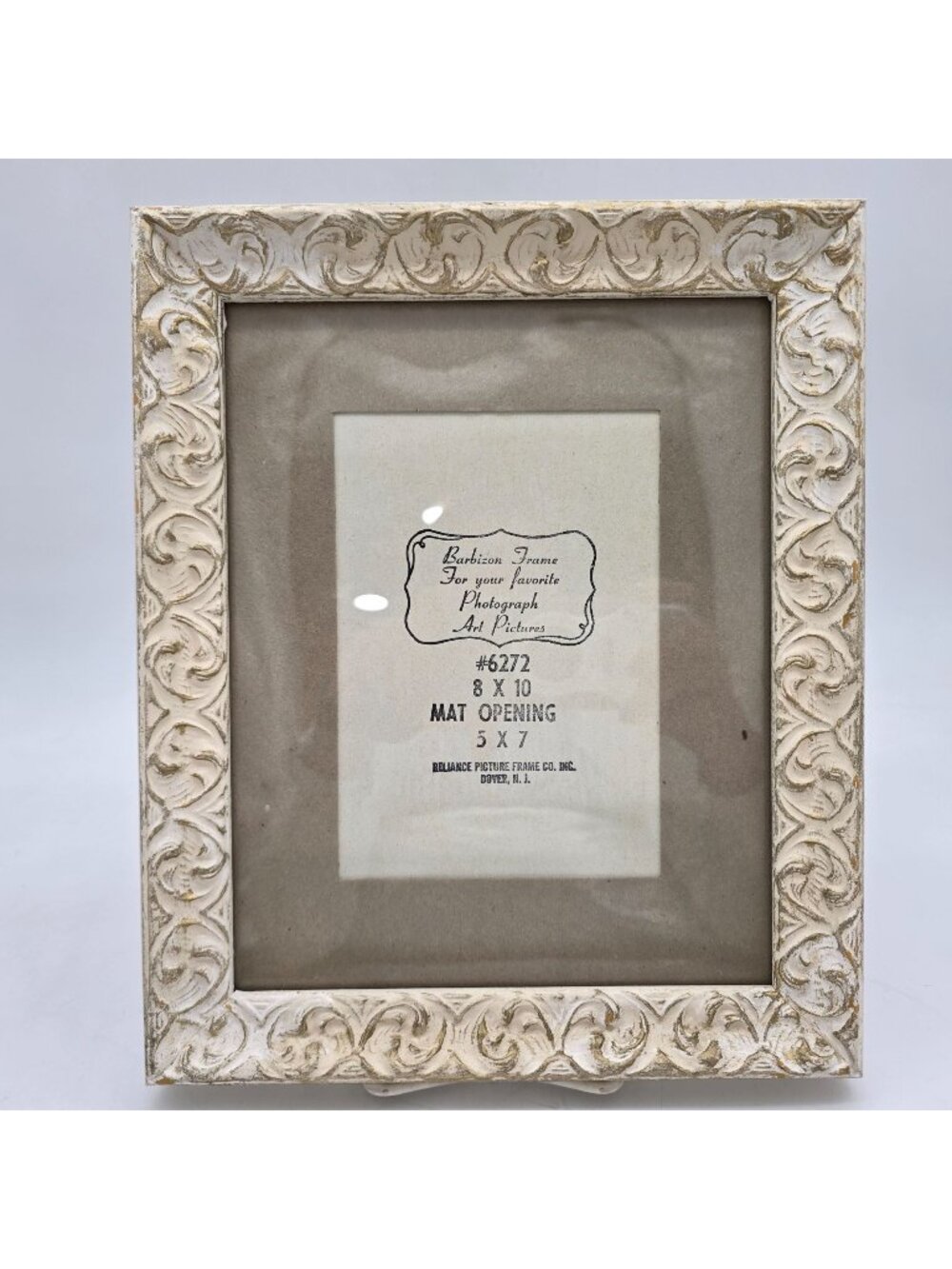Wooden White Washed W Gold Ornate 8x10 Picture FrameBy Reliance Picture Frame